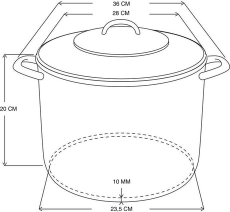 Pentola Deksi con coperchio in vetro 10 litri ã˜26 cm tutte le fonti di calore