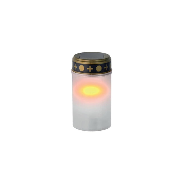 Luce tombale LED solare bianca ø7xh20cm con presa di terra