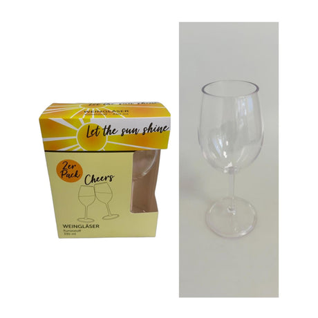 Set bicchieri vino plastica 2 pezzi 330ml