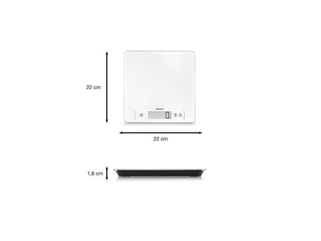 Bilancia da cucina Soehnle Page Comfort 400 - digitale - superficie di pesata extra large - precisione 1 grammo - fino a 10 kg - bianco