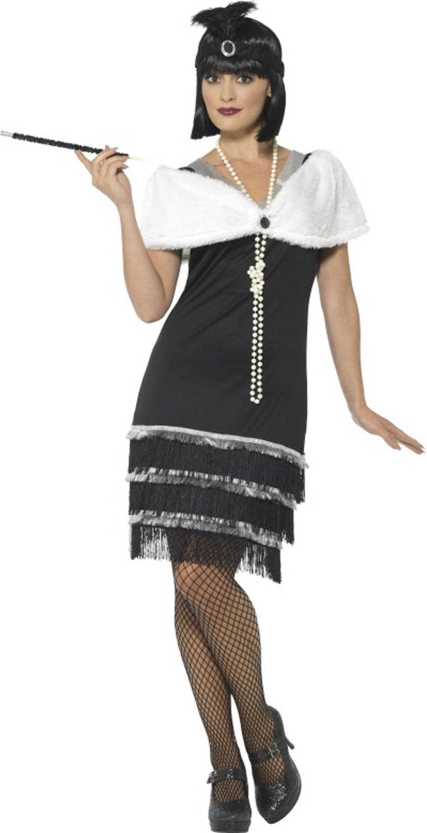 Abito stile flapper Smiffys anni '20 nero - taglia m