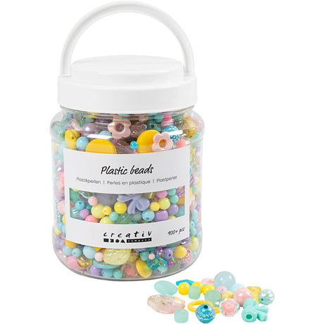 Creative Company perle di plastica vari colori, 700 ml