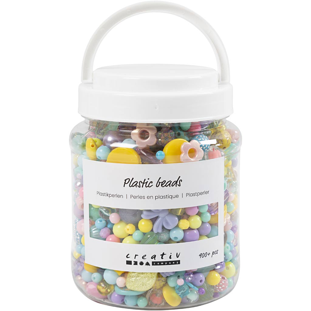 Creative Company perle di plastica vari colori, 700 ml