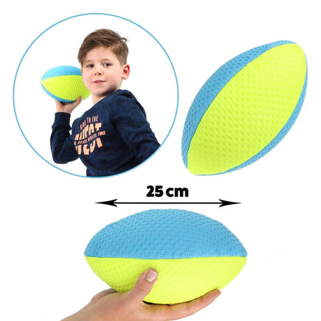 Toi-Toys Toi Toys Pallone da rugby sportivo professionale neon blu giallo