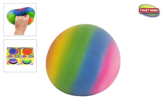 Palla antistress arcobaleno da spremere 16 cm