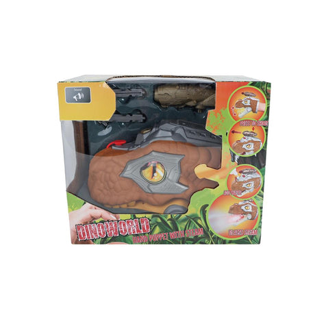 Burattino a mano dinosauro Dinoworld con luce a vapore e suono 17 cm