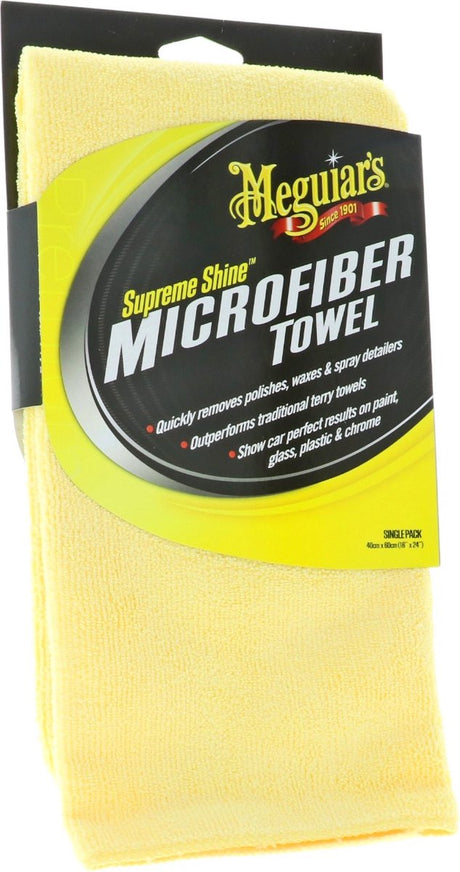 Meguiar's Supreme Shine in microfibra - panno per la pulizia dell'auto - 16x32 cm - poliestere - giallo