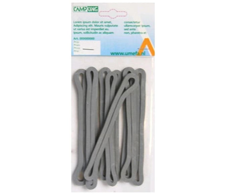 Anelli in gomma da campeggio grigi 13x0,5x0,5 cm 8 pz