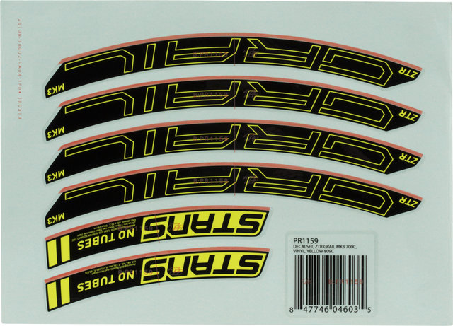 Set di decalcomanie Notubes per ztr grail mk3