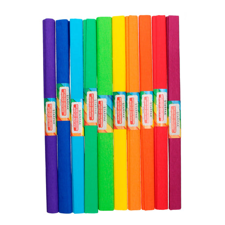 Arcobaleno di carta crespa, set di 10 colori