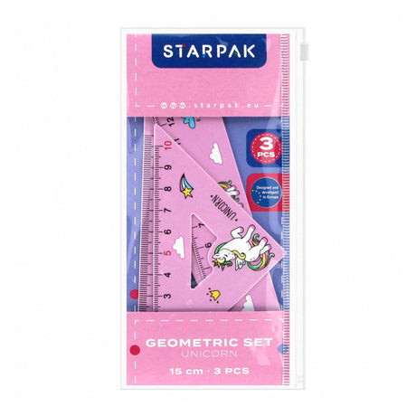 Set geometrico unicorno 15 cm, 5 pz.