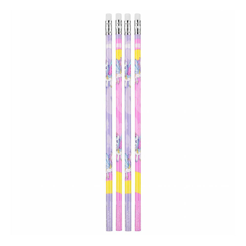 Matita Hb con gomma unicorno, 4 pz.