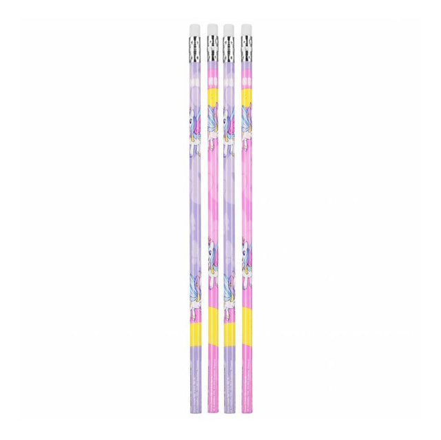 Matita Hb con gomma unicorno, 4 pz.
