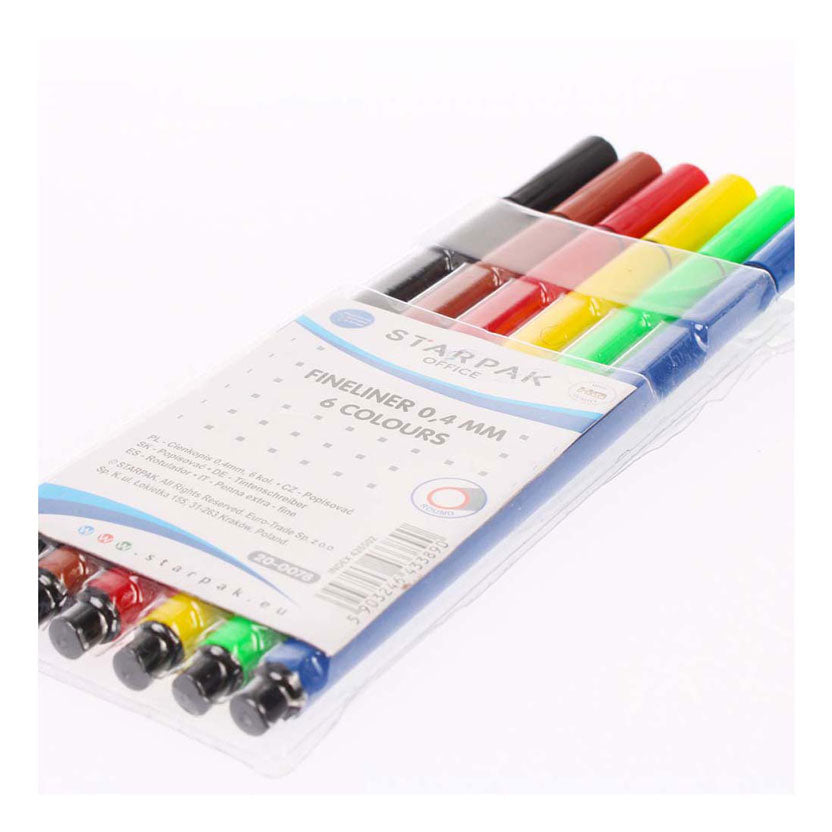 Fineliner tondo 0,4 mm, 6 pz.