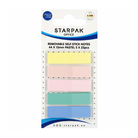 Notes autoadesivi 44x12mm, 5 colori pastello