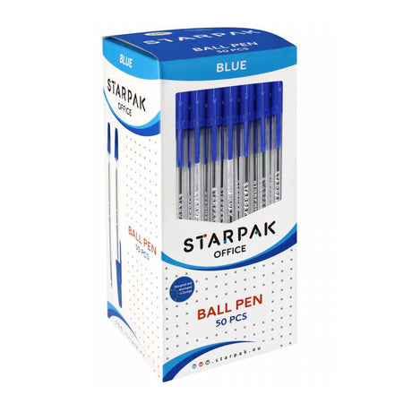 Penna a sfera con cappuccio blu, 50 pz.