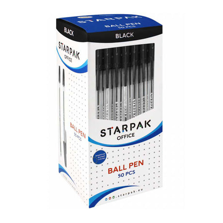 Penna a sfera con cappuccio nero, 50 pz.