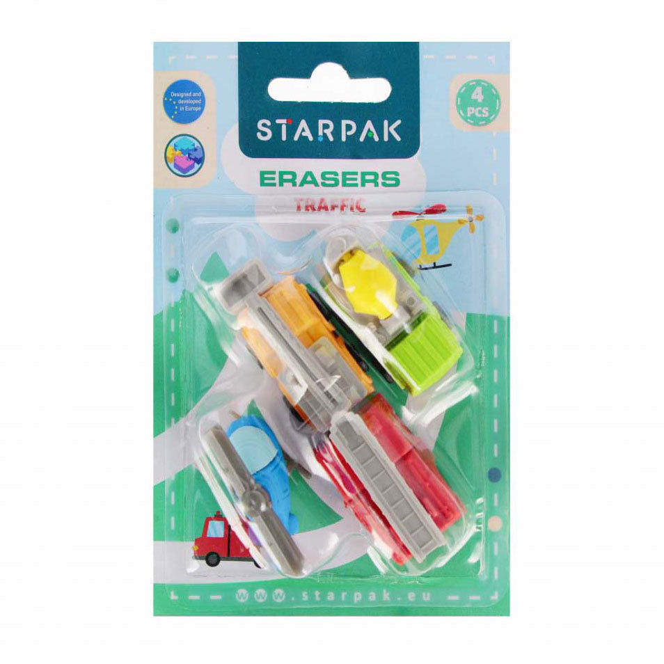Gomma da cancellare puzzle 3d traffico, 4 pezzi.