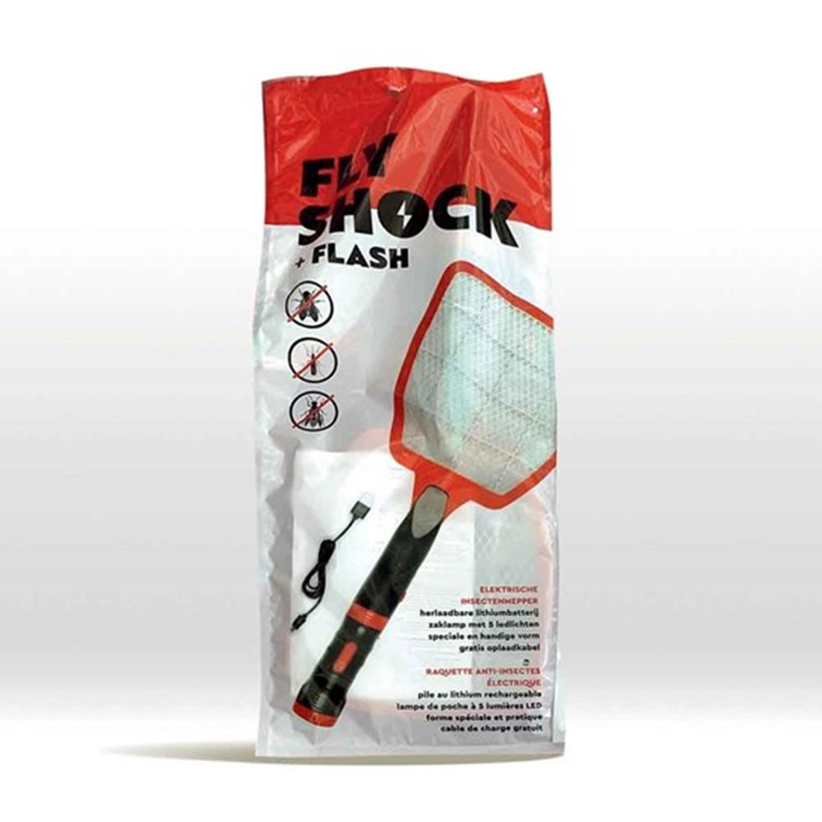 Scacciamosche elettrico Fly Shock ricaricabile con torcia 5xLED