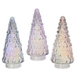 Decoris albero di Natale decorativo in vetro con effetto cangiante iris argento iris rosa cipria iris lilla brezza dia10,8x23,5 cm