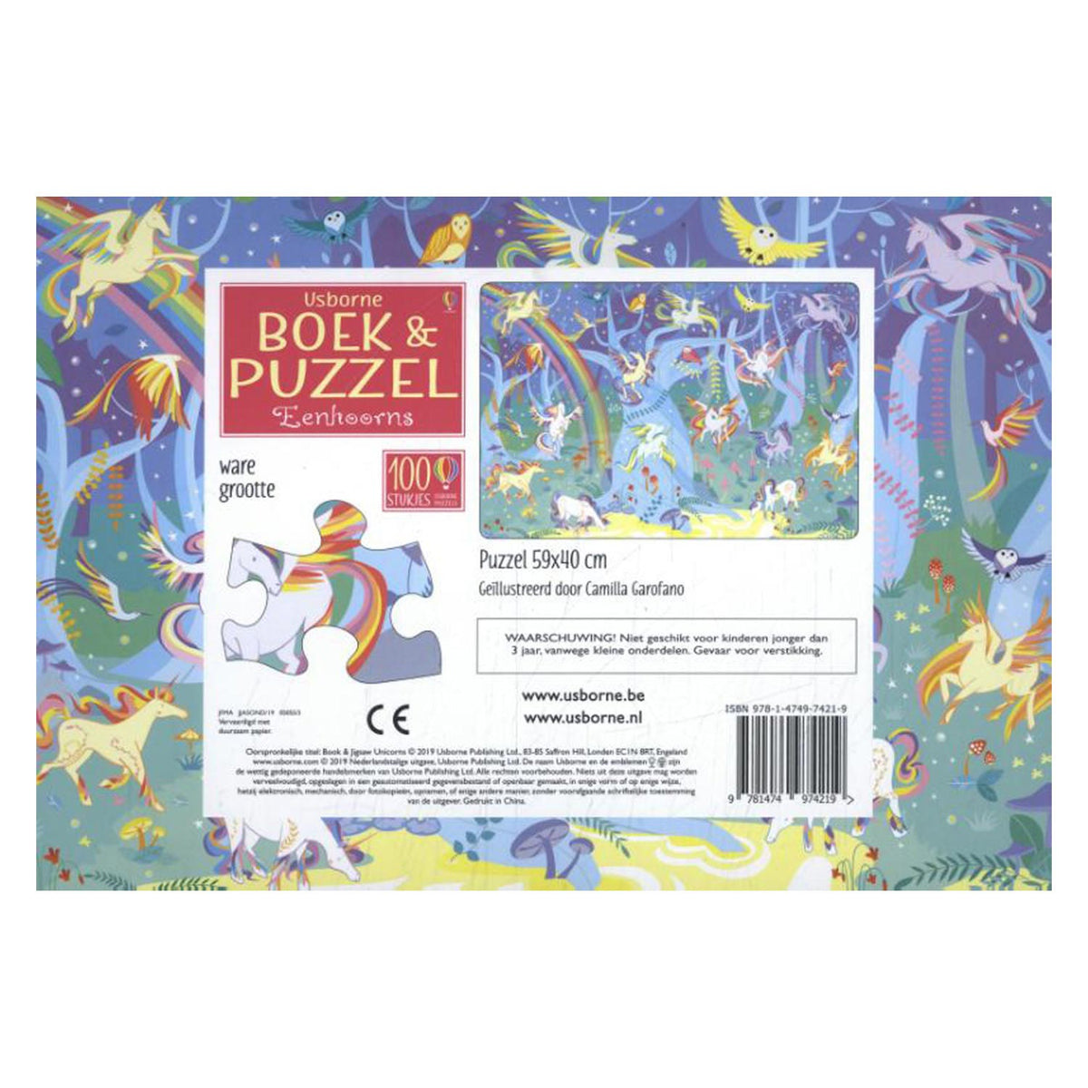 Libro e puzzle sugli unicorni degli editori WPG