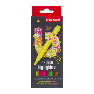 Evidenziatori Bruynzeel neon 4 colori | 3 pezzi
