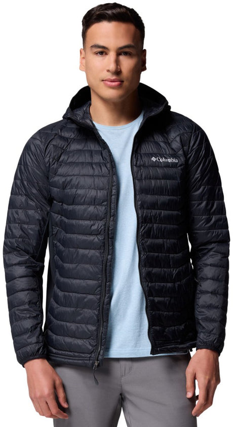 Giacca outdoor da uomo con cappuccio Columbia Powder Pass™ Hybrid - nera