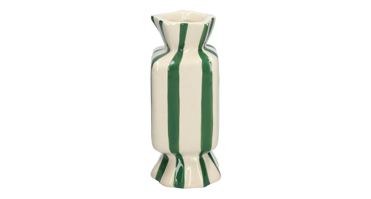 Vase candy 6.5x6.5x15 green white