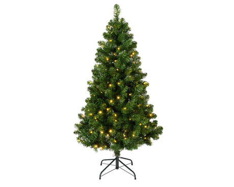 Albero di Natale artificiale Everlands in pino imperiale alto 150 cm, illuminato con 170 luci LED bianche calde integrate