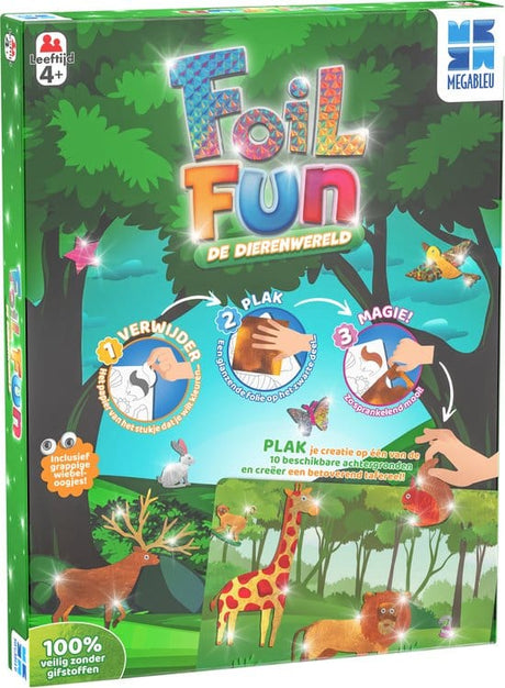 Megableu Foil Fun: il mondo degli animali - gioco creativo per bambini - fai da te con fogli e adesivi - crea opere d'arte senza disordine