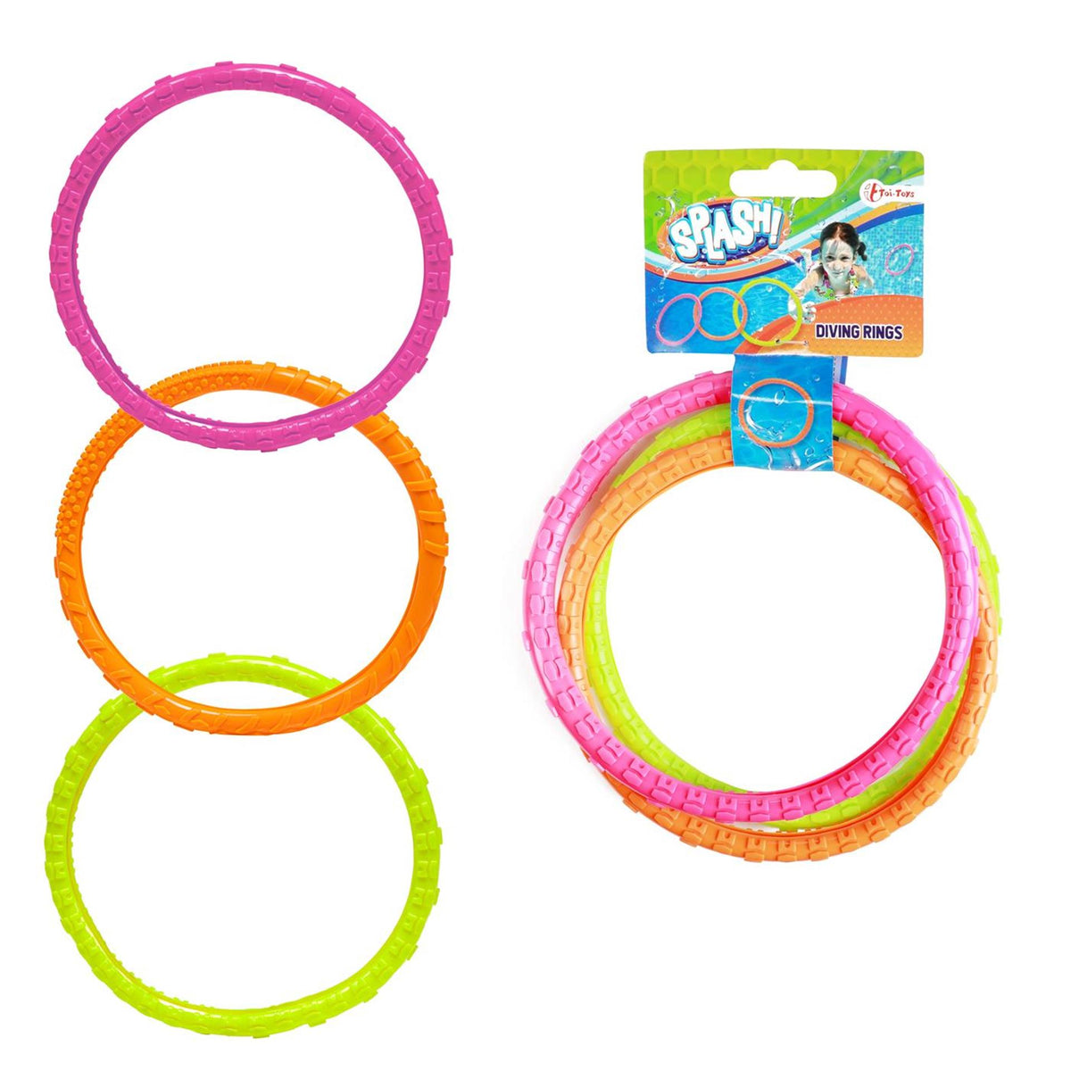 Toi-toys toi giocattoli anelli per immersioni splash set a 3