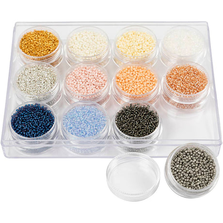 Creative Company Rocailles perle di vetro rotondo 1,7 mm Colori pastello, 12x17 grammi