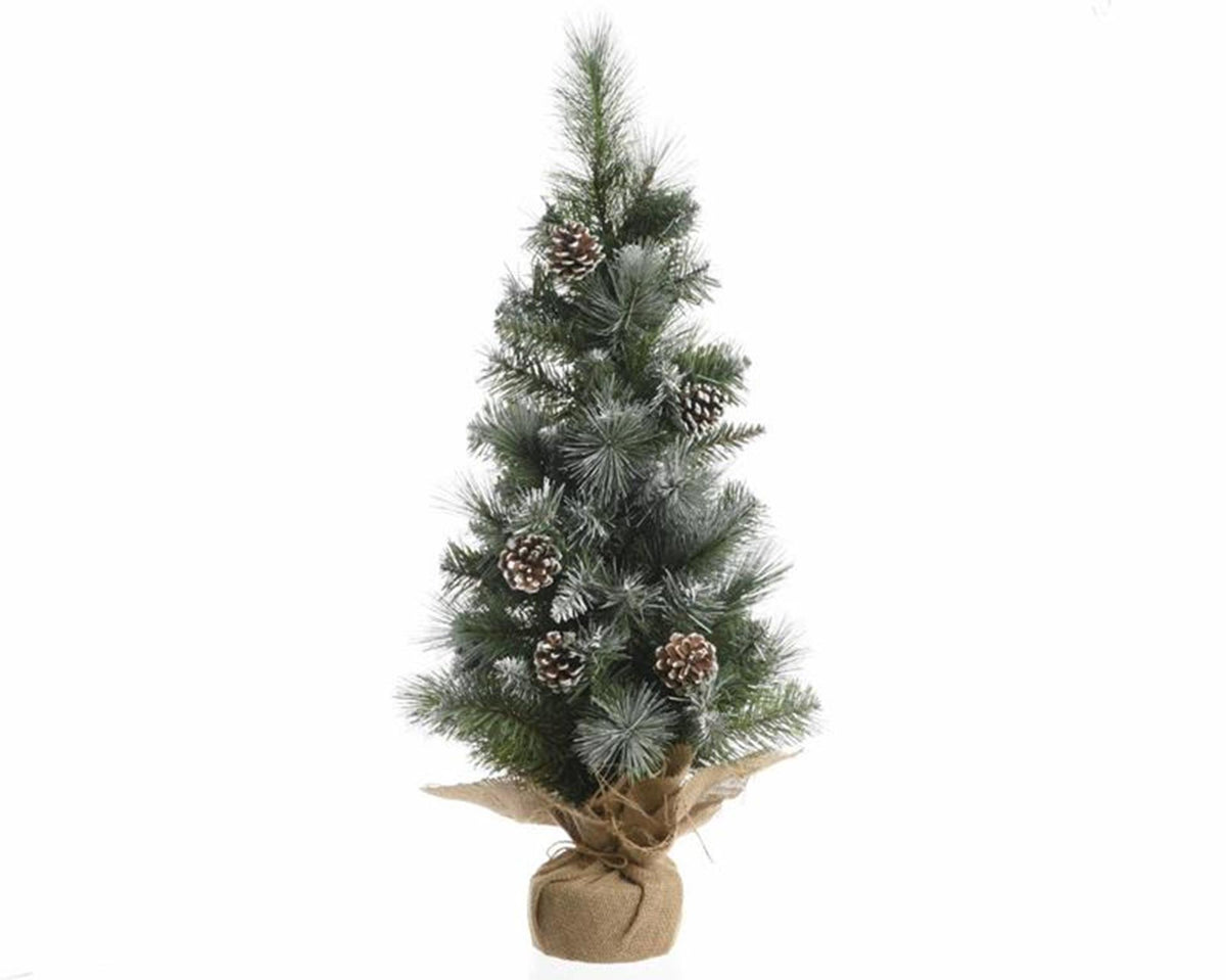 Mini albero di Natale artificiale Everlands in pino imperiale da 75 cm con pigne e aspetto smerigliato