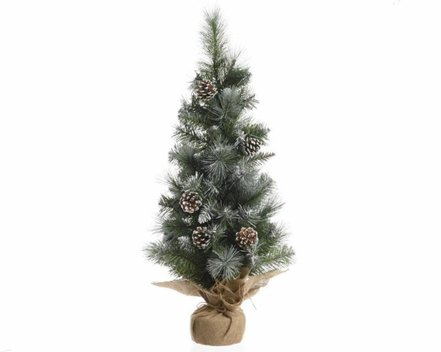 Mini albero di Natale artificiale Everlands in pino imperiale da 75 cm con pigne e aspetto smerigliato