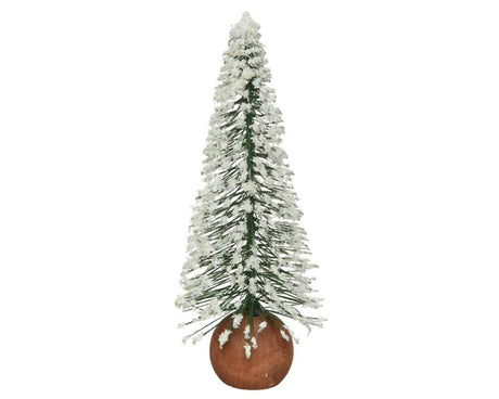 Decoris mini albero di Natale con neve dia7x22cm