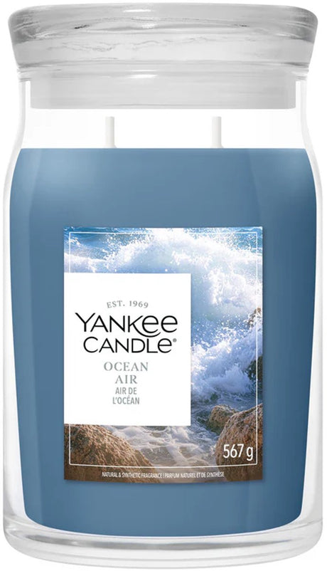 Yankee Candle - candela profumata in giara grande Ocean Air - 90 ore di combustione - due stoppini