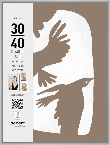 Nielsen design cornice portafoto nielsen 5430124 super 8 argento opaco 30x40 cm