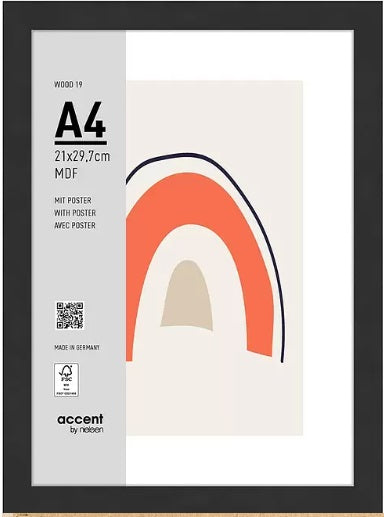 Nielsen design cornice portafoto nielsen 3221201 legno 19 nero 21x29,7 cm
