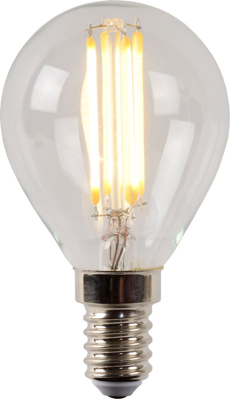 Lucide p45 - lampada a filamento - ø 4.5 cm - LED dimmerabile - E14 - 1x4W 2700K - trasparente