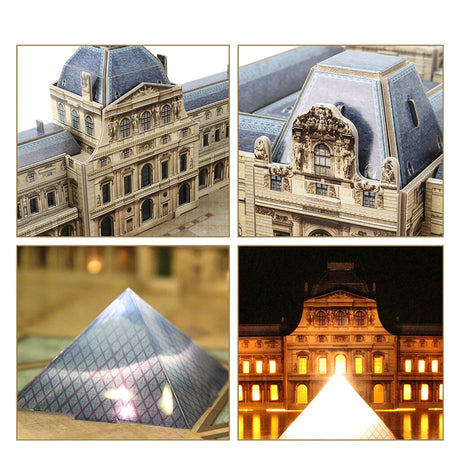 Divertente puzzle 3D cubico del Louvre con LED (2011414)