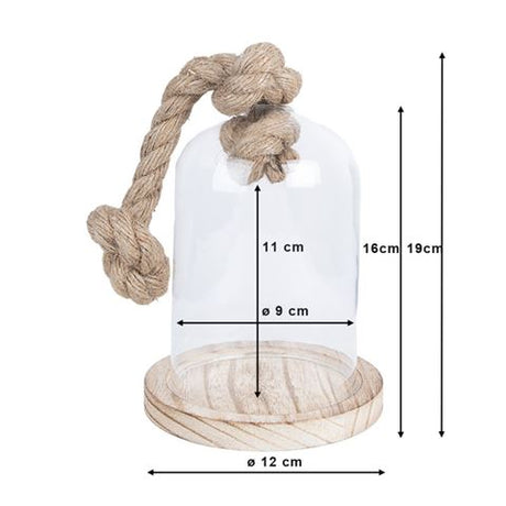 Clayre eef 6gl2220 campana di vetro trasparente 12x19 cm