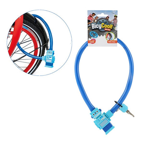 Toi-toys toi giocattoli bicycool lucchetto per bicicletta figura robot blu