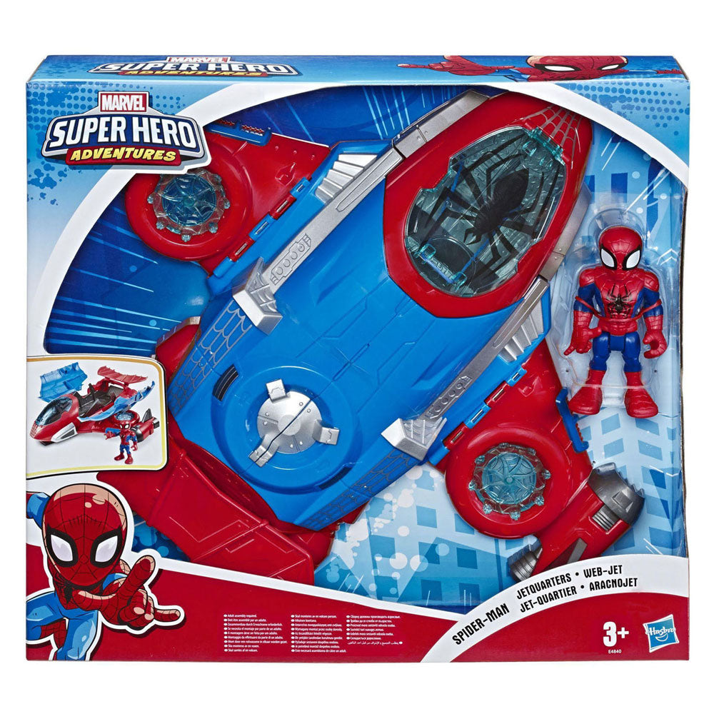 Set da gioco per avventure di supereroi nel jetquarters di Spiderman