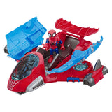 Set da gioco per avventure di supereroi nel jetquarters di Spiderman