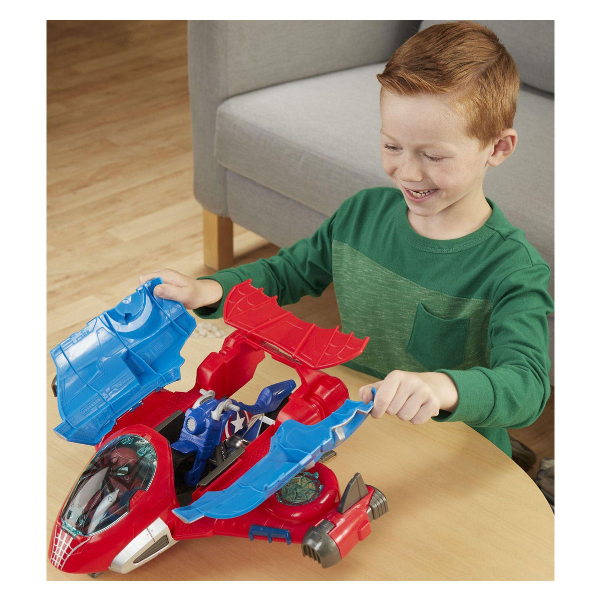 Set da gioco per avventure di supereroi nel jetquarters di Spiderman