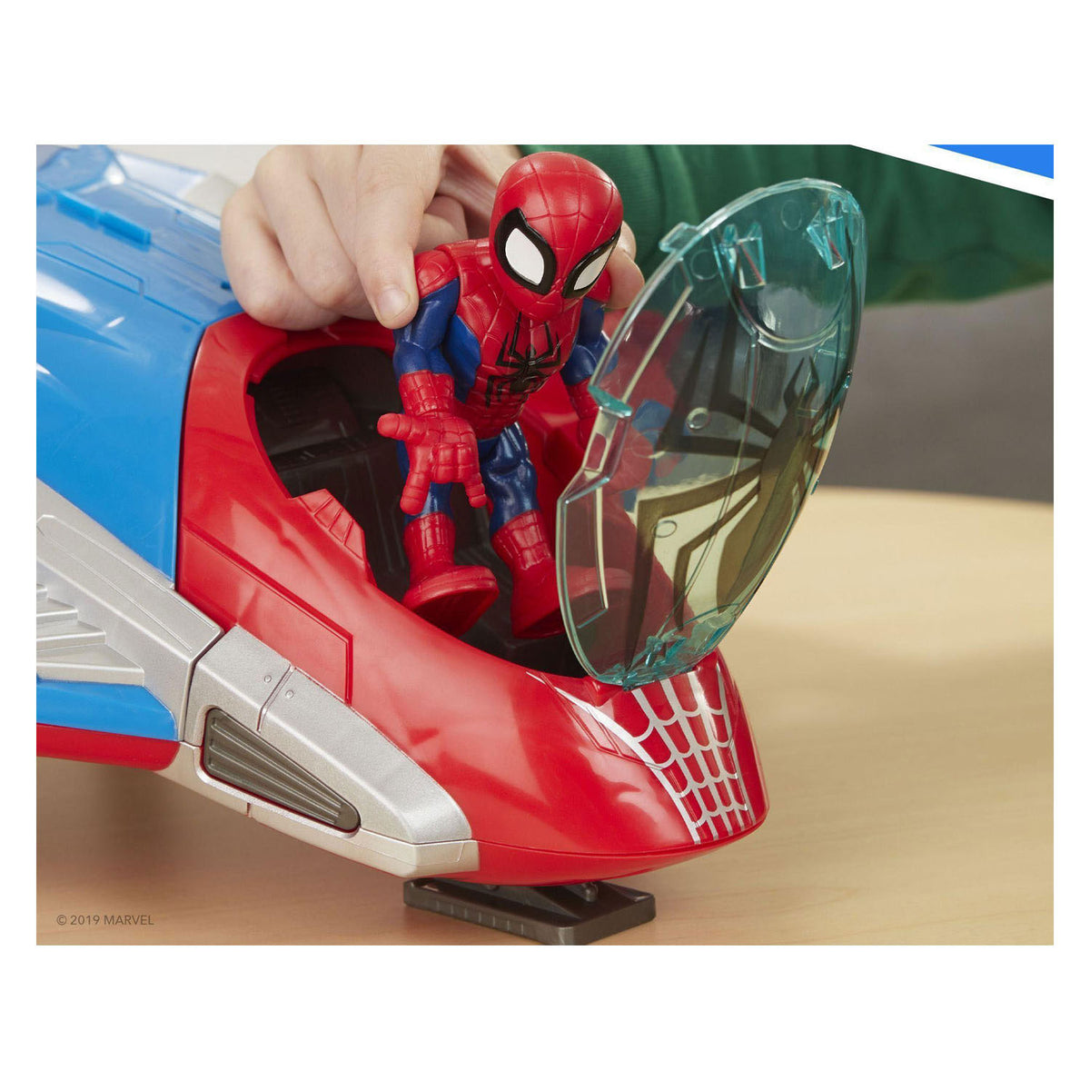 Set da gioco per avventure di supereroi nel jetquarters di Spiderman