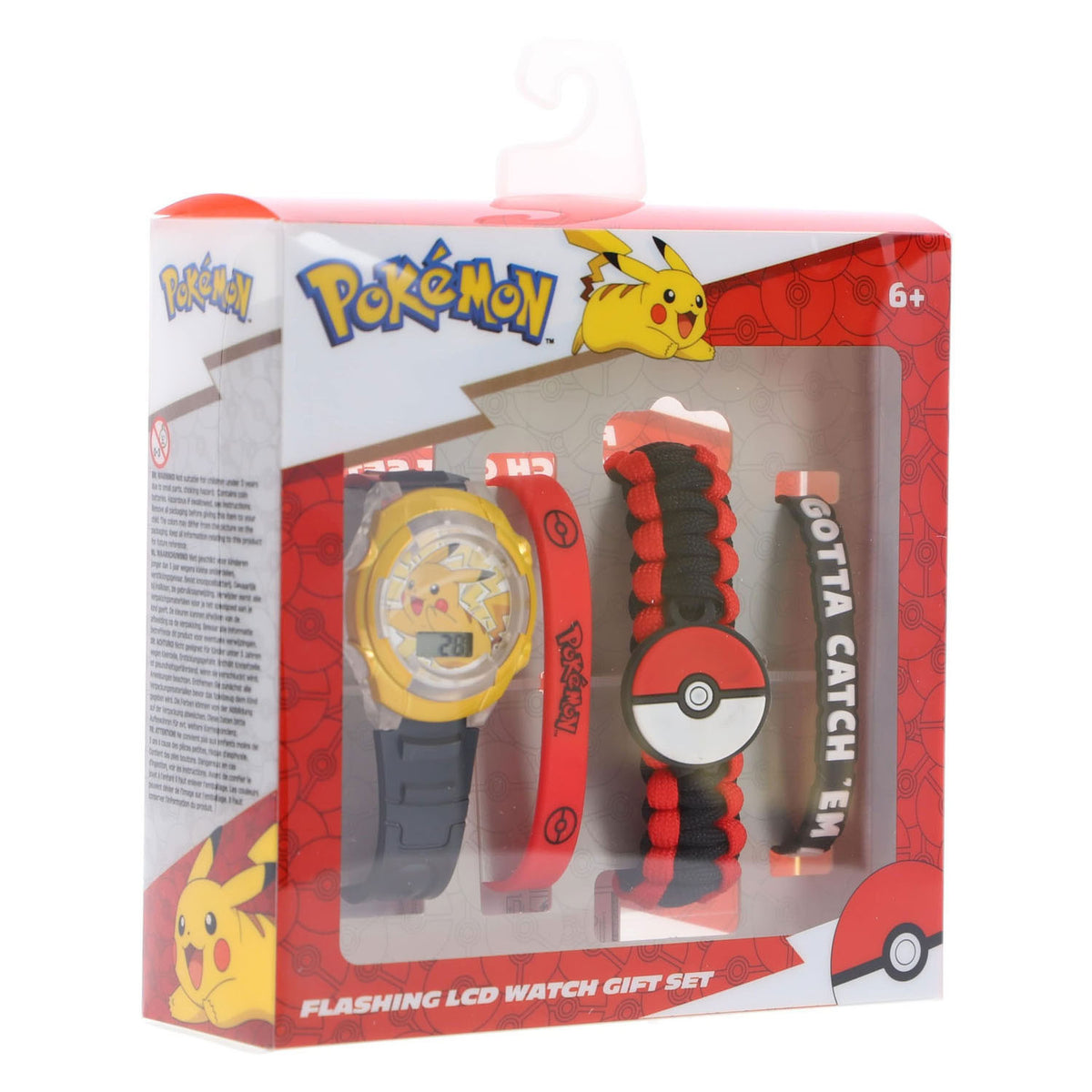 Set regalo orologio Accutime Pokemon - 4 pezzi.