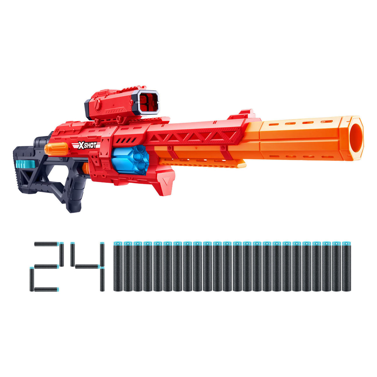 Xshot zuru x-shot excel rosso gamma x8 blaster con 24 frecce