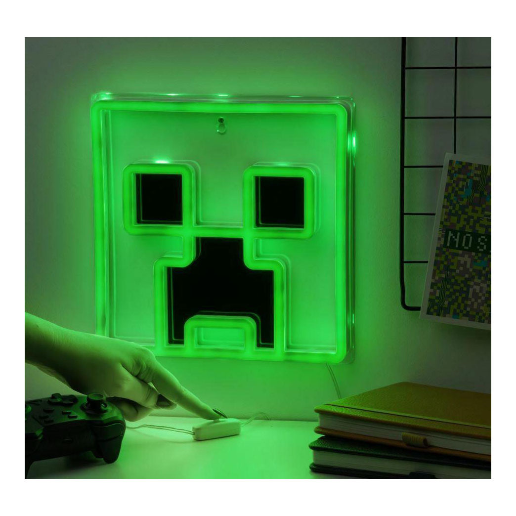 Lampada da parete al neon a led creeper di Minecraft