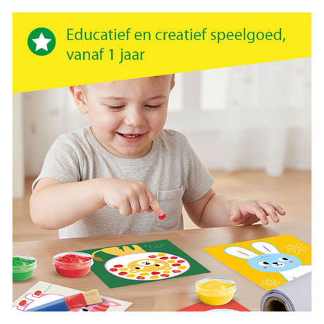 Ses creative - la mia prima creazione con la pittura con le dita - mega set artigianale per bambini da 1 anno - inclusi colori e carte colorate - perfetto per i piccoli artisti
